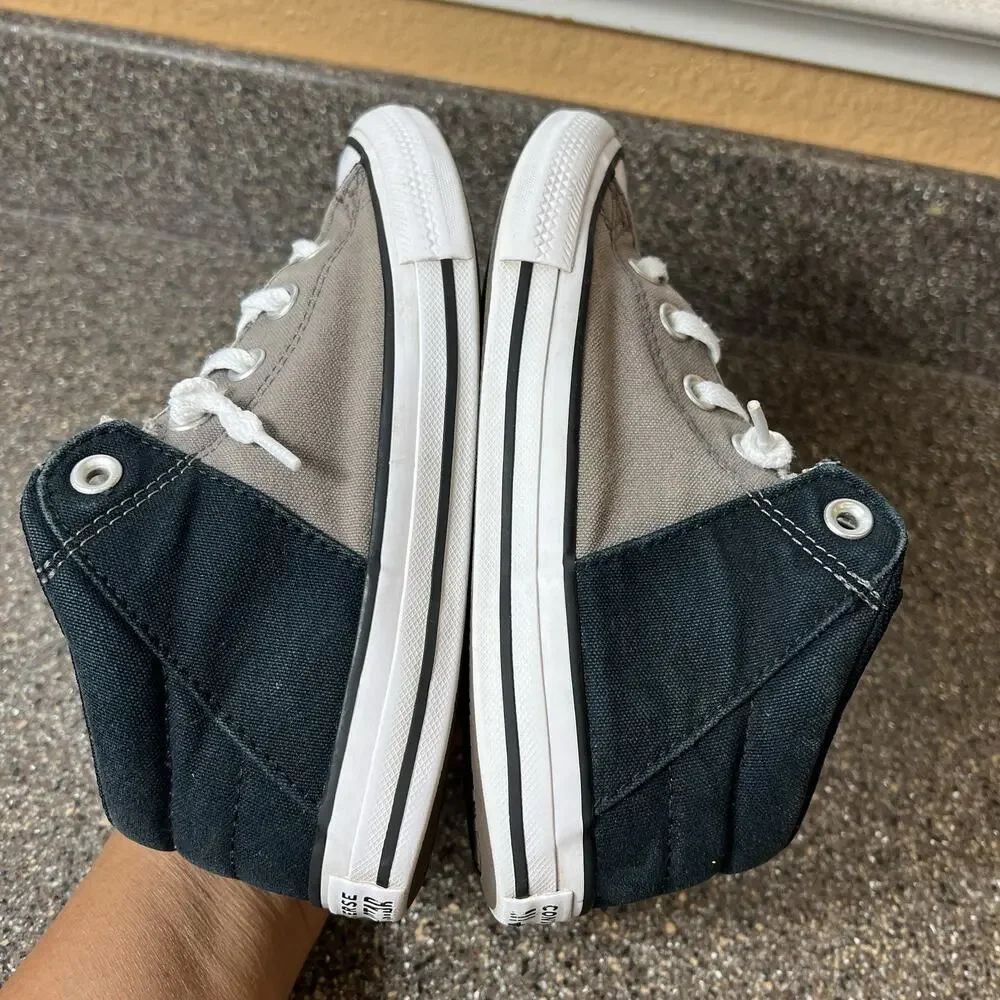 Converse All Star Kid Youth 2.5 Khaki/Black Canvas Mid Top Padded Tongue Sneaker